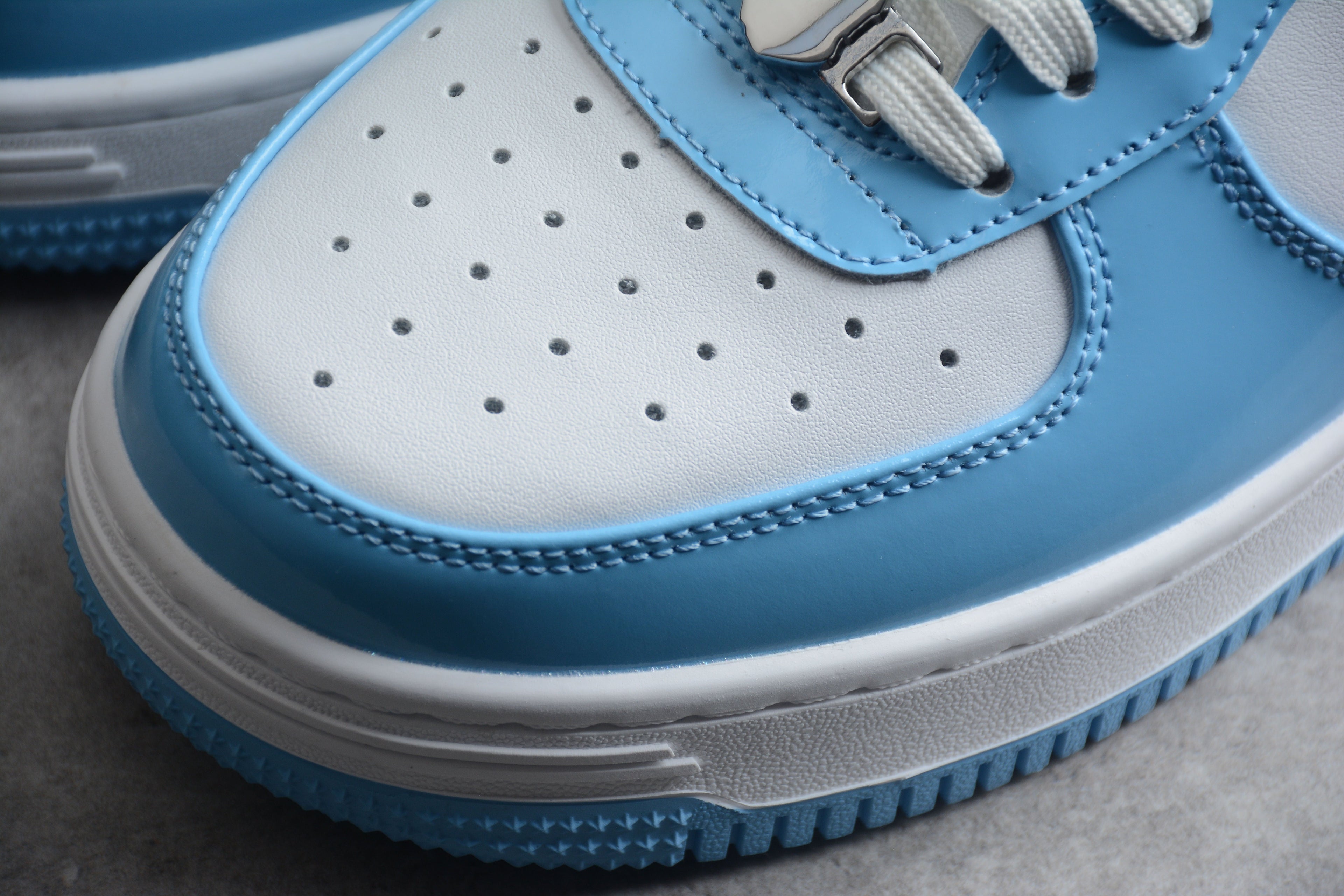 Bape Sta Patent Leather North Carolina Blue