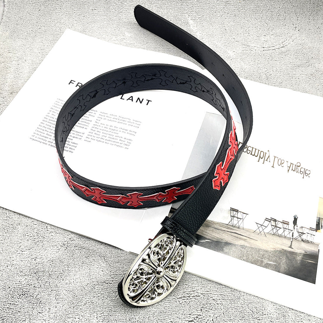 Chh Chrome heart belt with jeans y2k