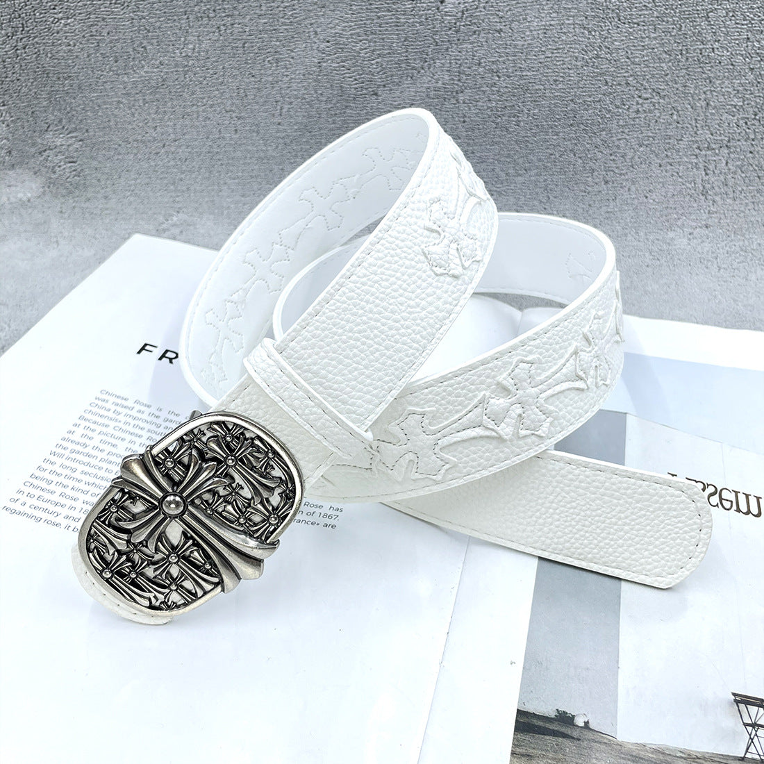Chh Chrome Heart Belt Embroidery Belt Male